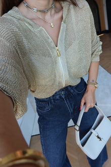 Vora Hooded Shimmer Cardigan
