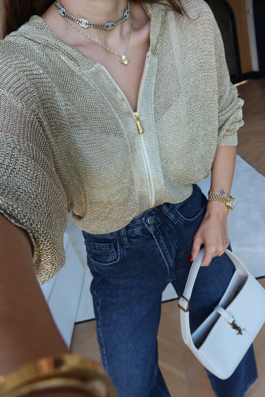 Vora Hooded Shimmer Cardigan