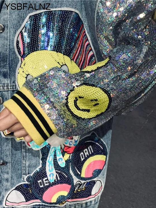 Alaska Denim Jacket with Sequined work