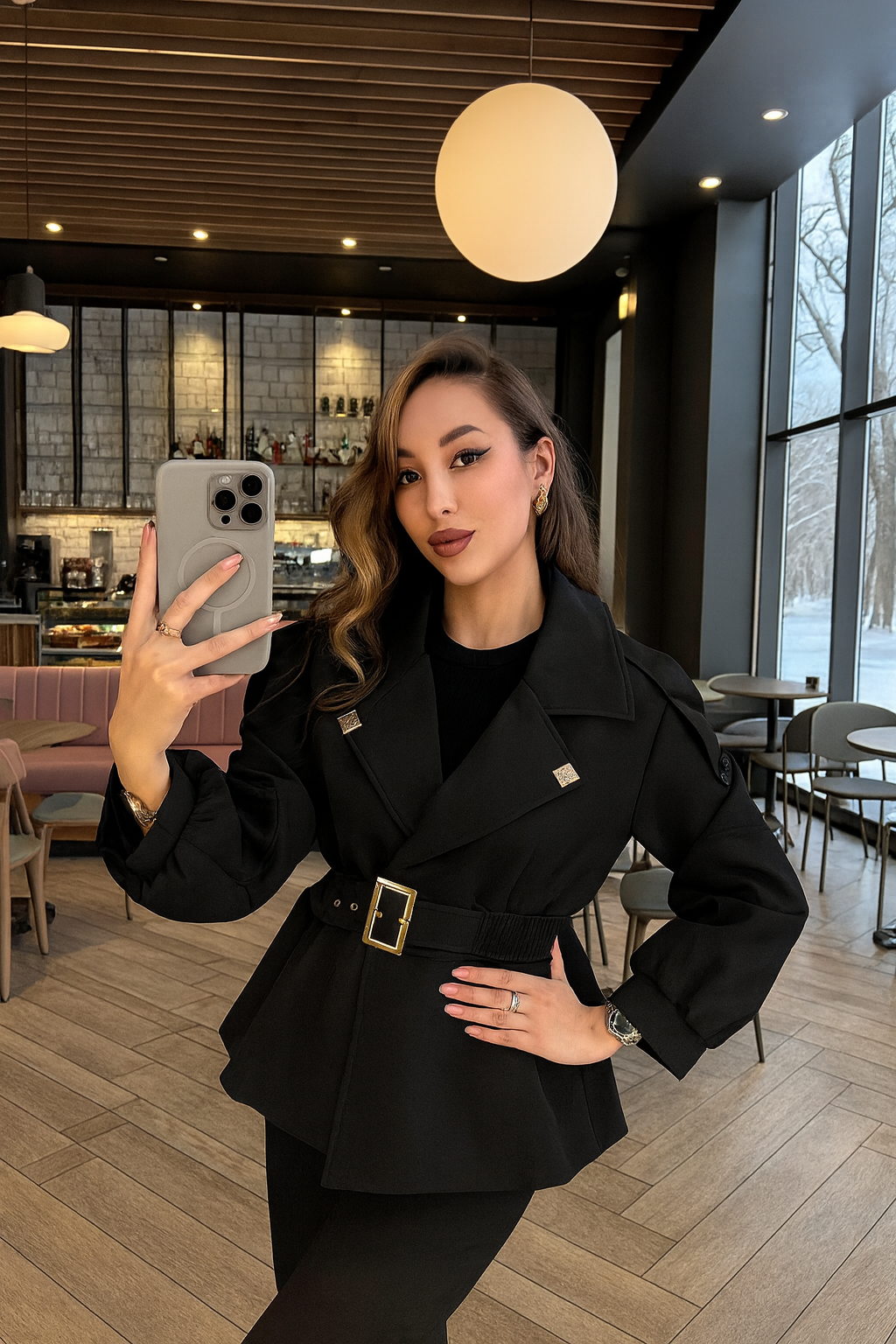 Elle Trench Coat with Elastic Belt