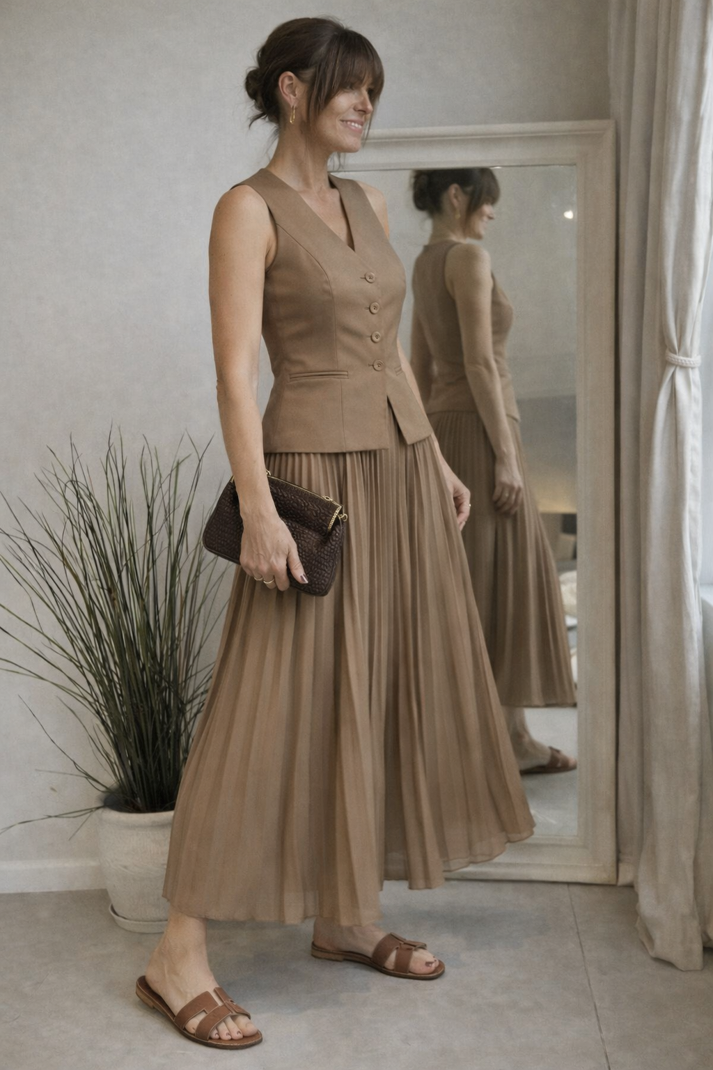 Elaine Luxe Vest Suit With Skirt