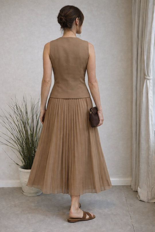 Elaine Luxe Vest Suit With Skirt