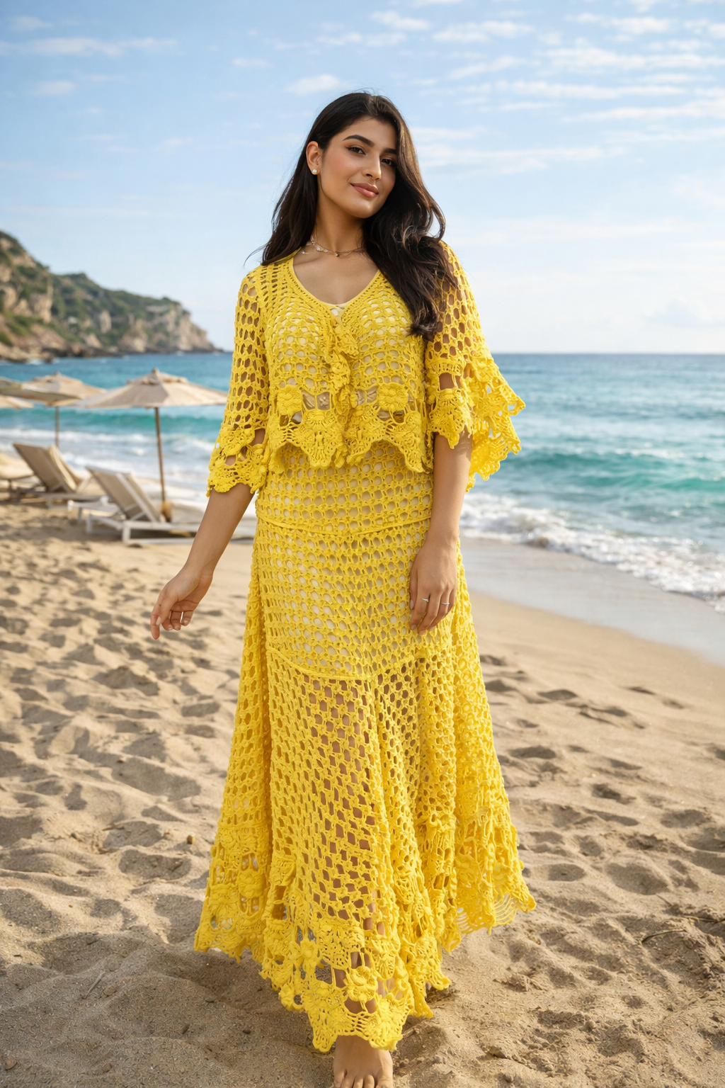 Celine Holiday Three Piece Crochet Set