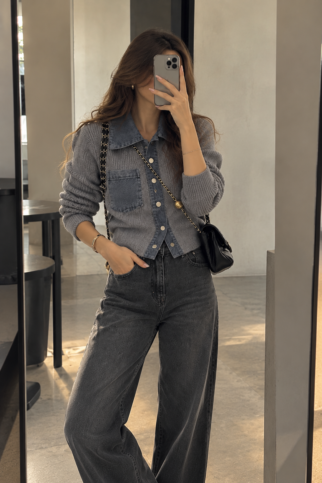 Malta Denim Patchwork Cardigan