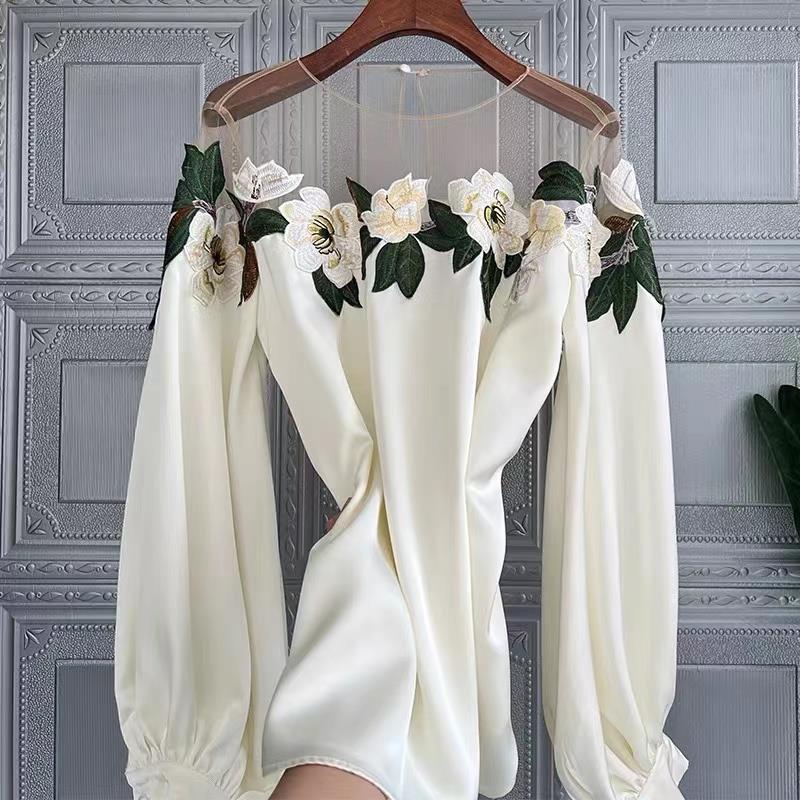 Brittany Floral Embroidered Designer Blouse