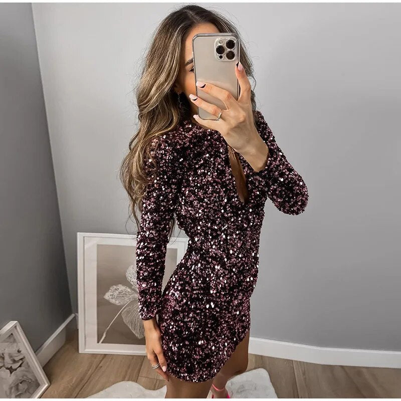 MulBerry Sequined Dress