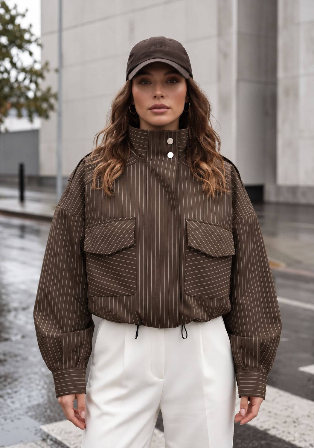 Charlie Striped Bomber Jacket