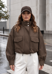Charlie Striped Bomber Jacket