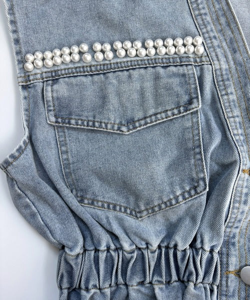 Lerica Pearl Denim Blouse