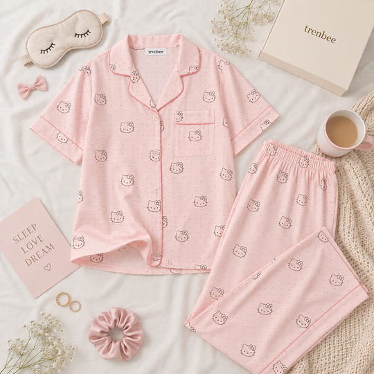 Kitty Three Piece Padded Nightsuit