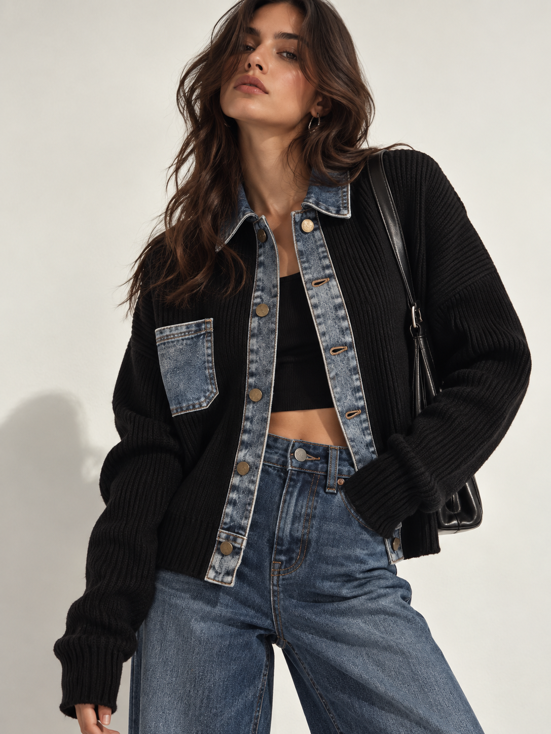 Malta Denim Patchwork Cardigan