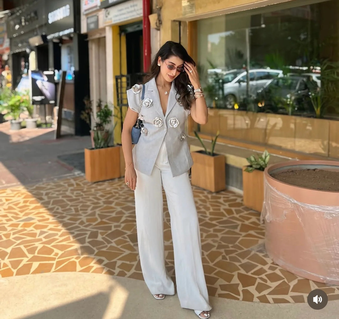 Barbella Embellished 3D Flower Blazer