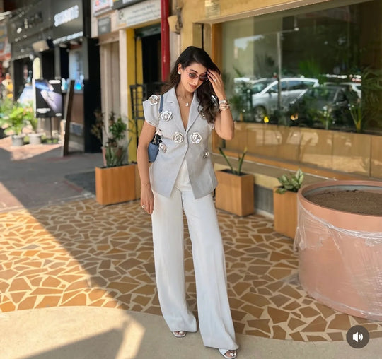 Barbella Embellished 3D Flower Blazer