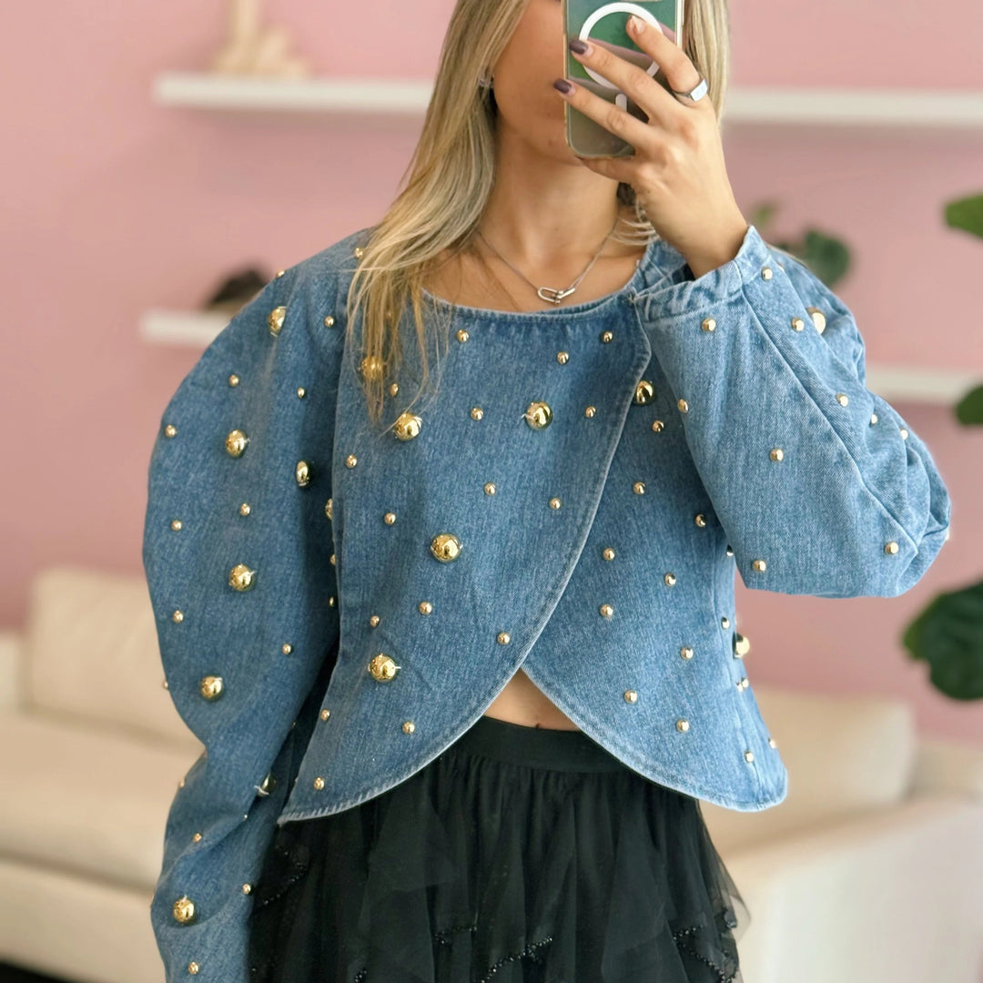 Miya Studded Denim Blouse