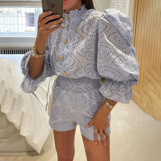 Poppy Hollow Out Coord Set