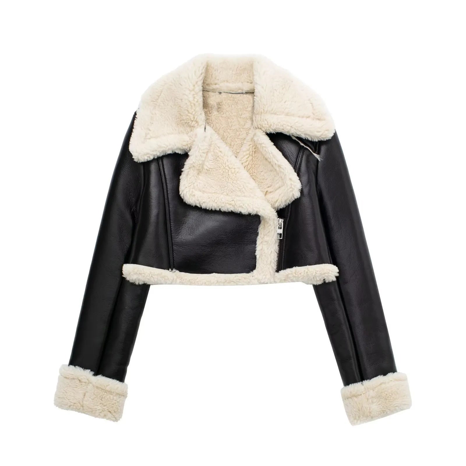 Yalda Short Jacket with faux leather finish