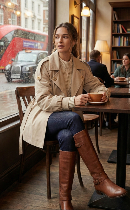 Elle Trench Coat with Elastic Belt