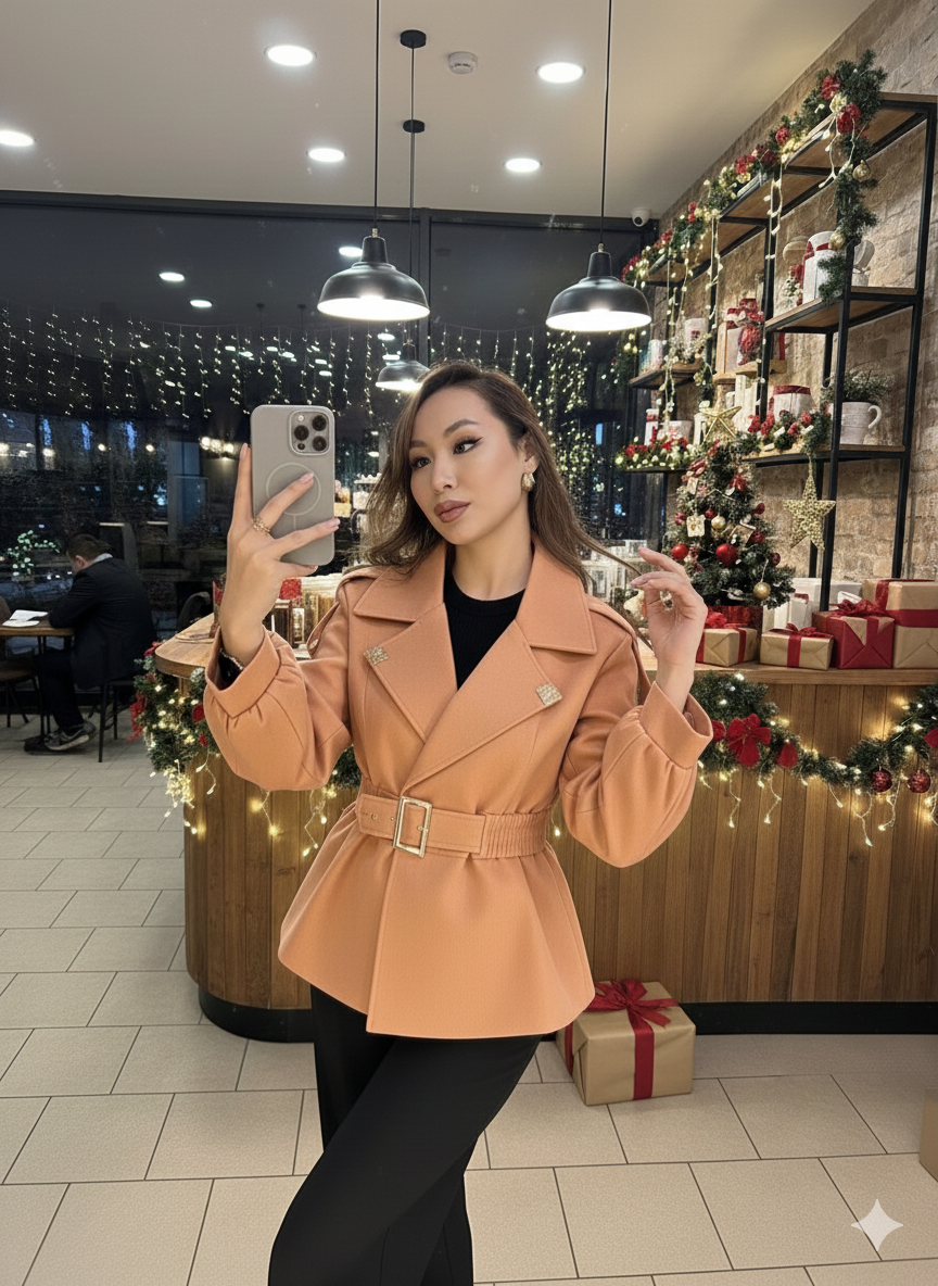 Elle Trench Coat with Elastic Belt