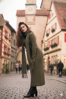 Bianca luxury Woolen Dress with Scarf