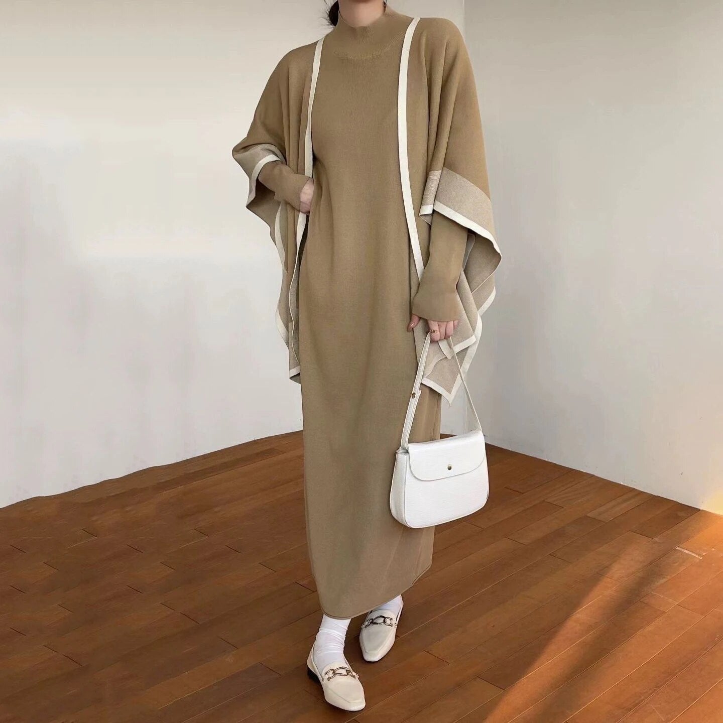 Bianca luxury Woolen Dress with Cover Up