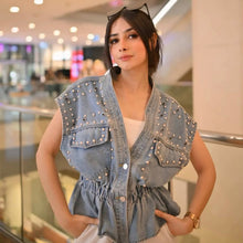 Lenna Studded Denim Blouse