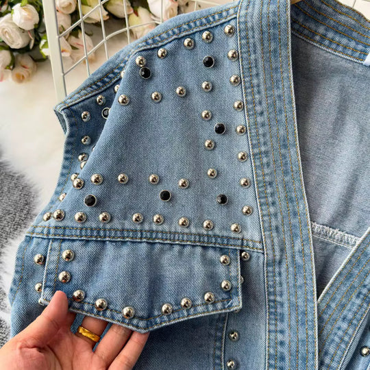 Lenna Studded Denim Blouse