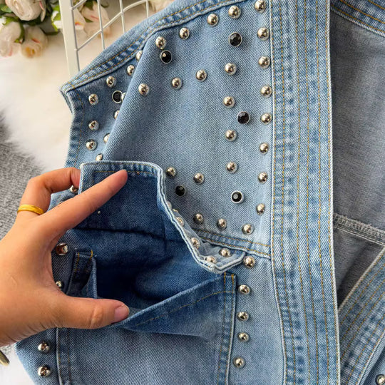 Lenna Studded Denim Blouse