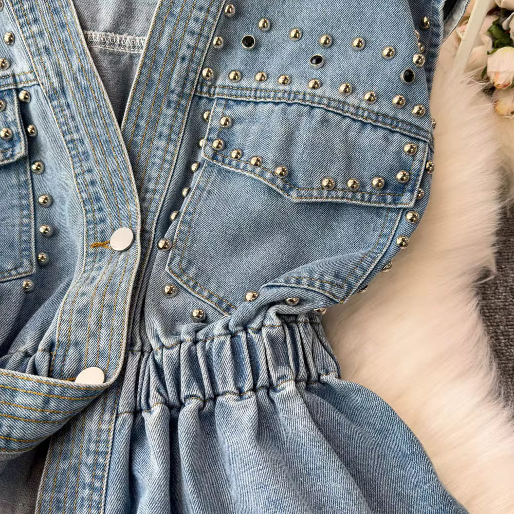 Lenna Studded Denim Blouse