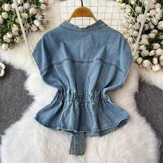 Lenna Studded Denim Blouse