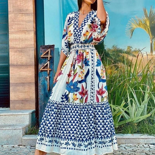 Kayla Printed Midi Dress