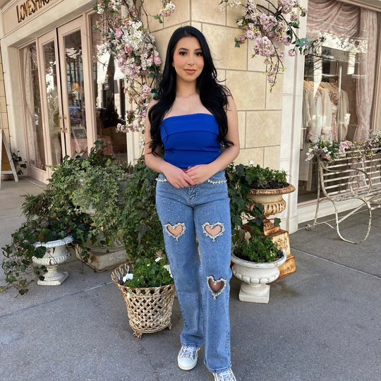 Damsel Embellished Wide legged Jeans