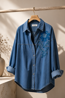 Gemma Embellished Denim Shirt with Sequin Detailing