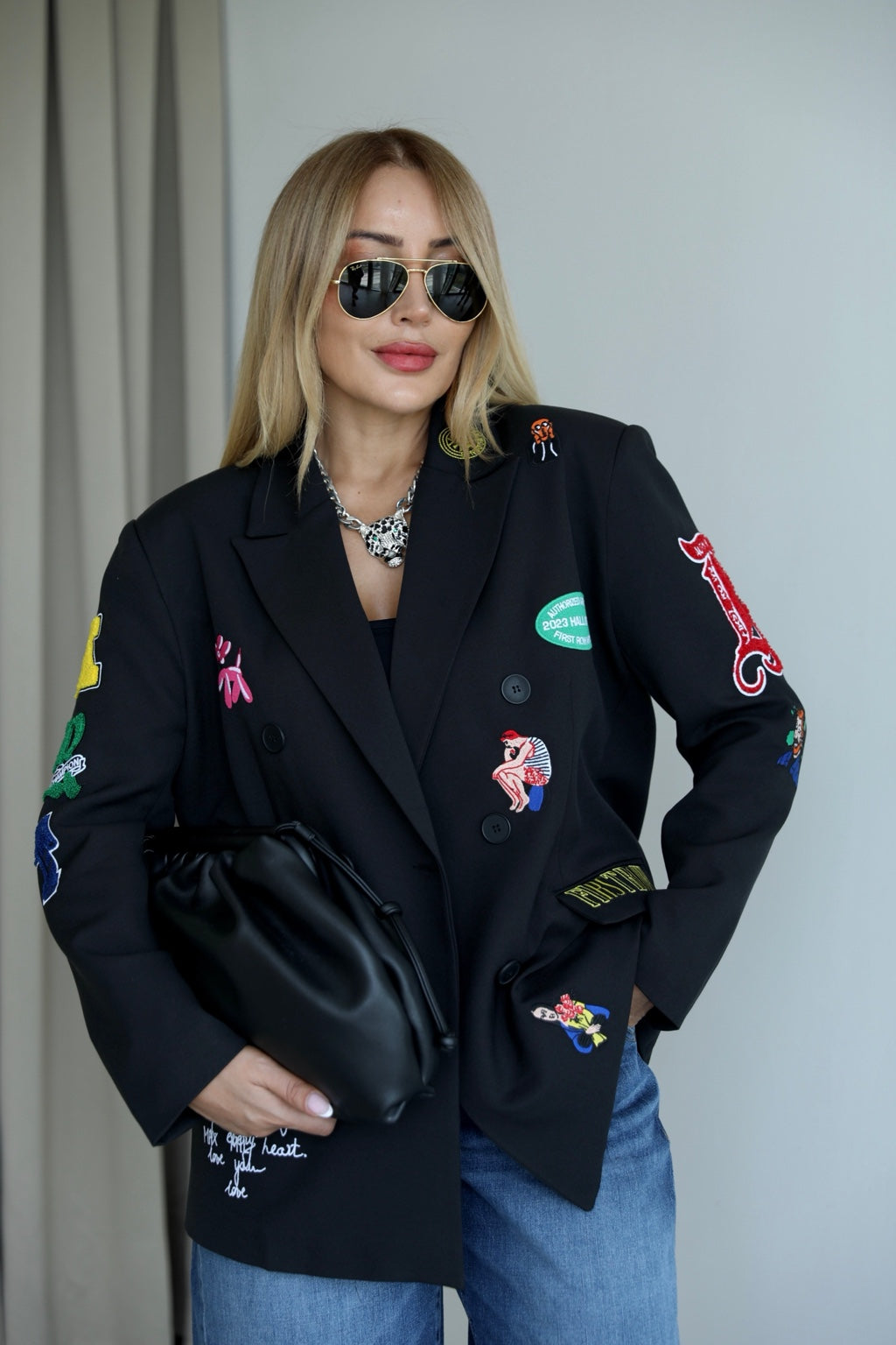 Wintour embellished blazer - front view