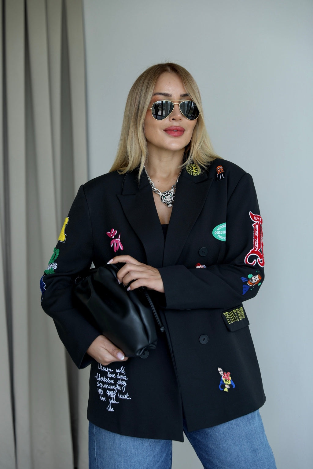 Wintour embellished blazer - front view