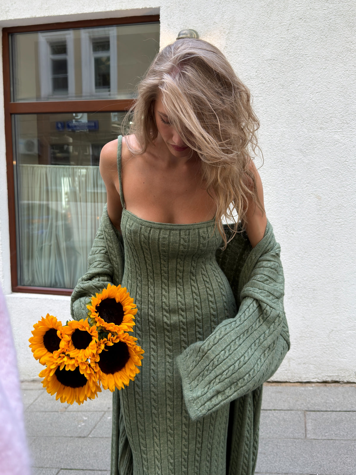 Belize Luxury Woolen Dress with Long Cardigan
