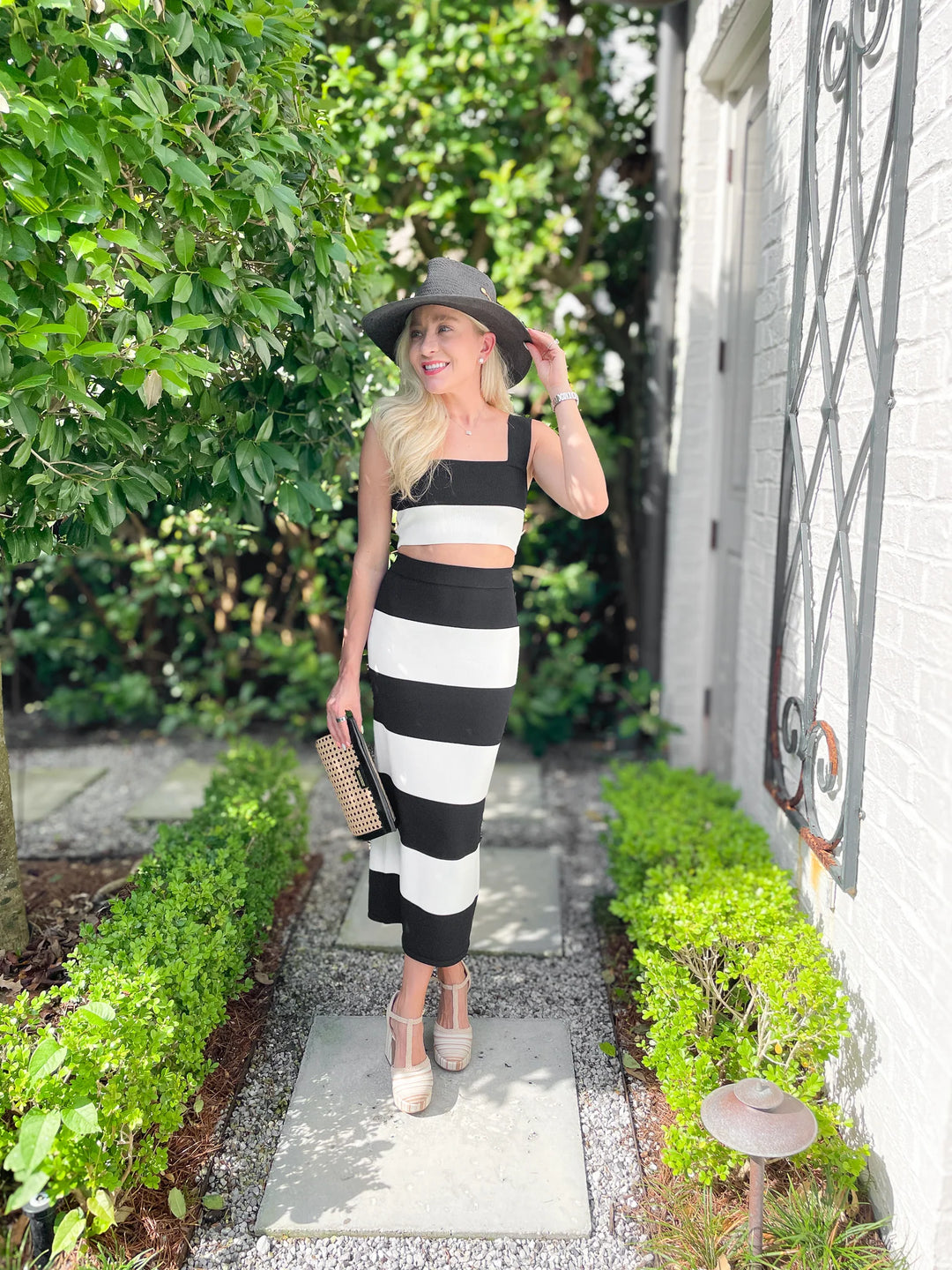 Sicilian Luxe Stripe Coord Skirt Set