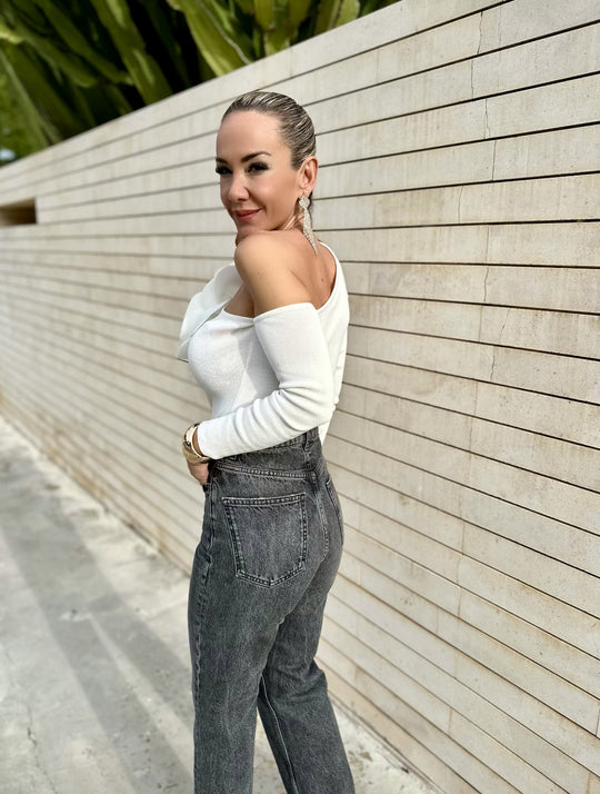 Jenna 3D Flower Applique Blouse