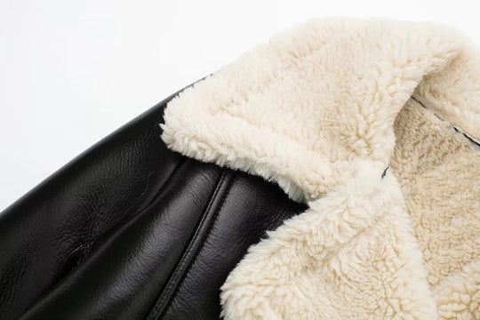 Yalda Short Jacket with faux leather finish