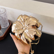 Designer Flower 3D Clutch with Shoulder Chain