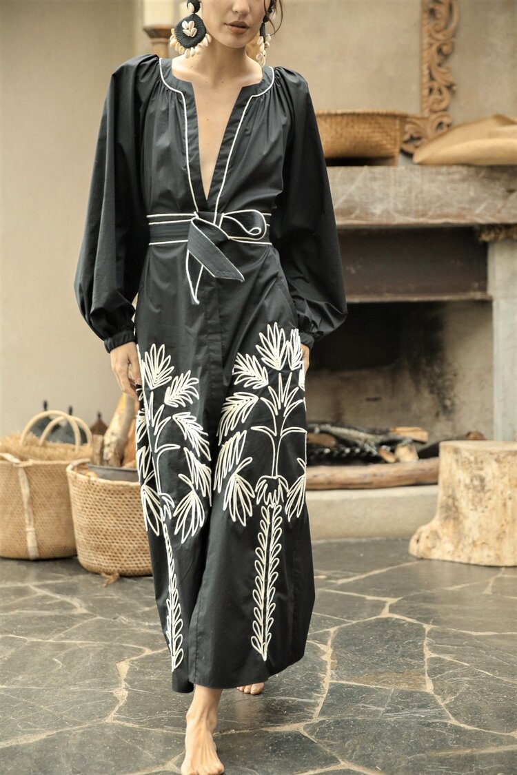 Olivia Tropical Printed Midi Dress