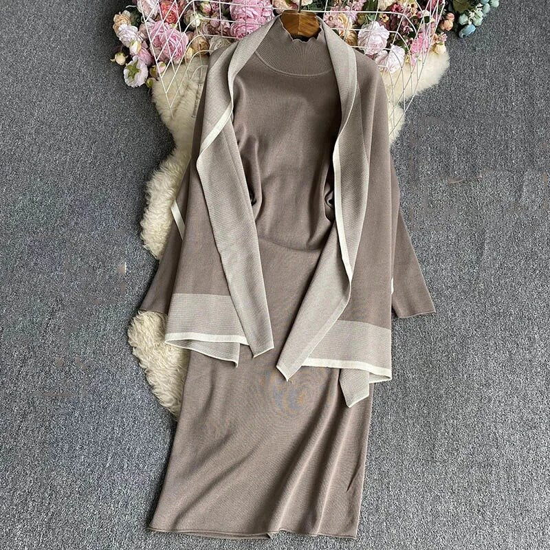 Bianca luxury Woolen Dress with Cover Up