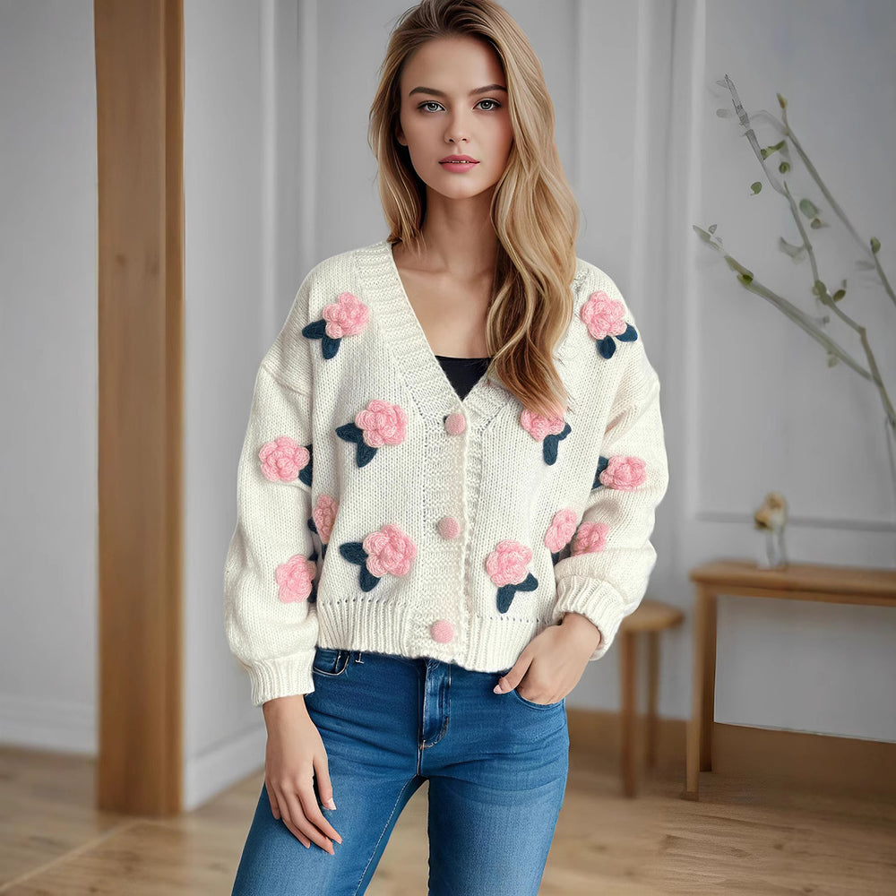 Margot 3D Flower Applique detailing Sweaters