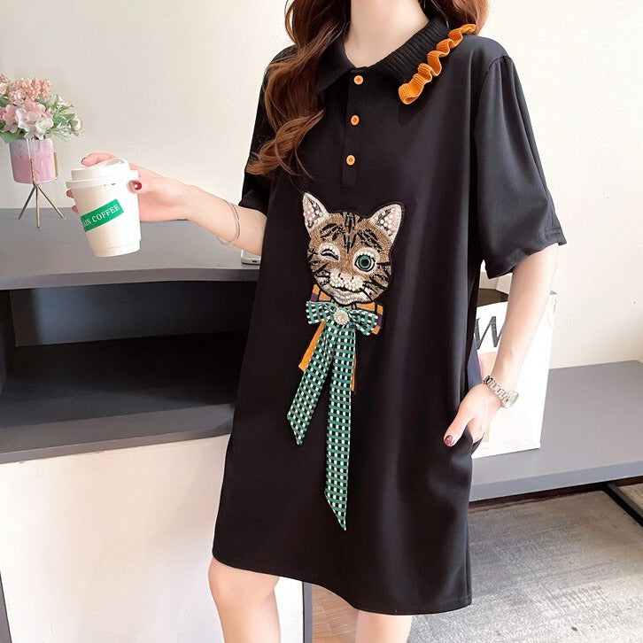 Anna Summer Polo Dress with 3D Print