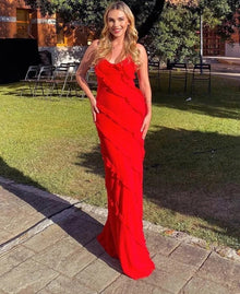 Stormi Maxi floor length Dress with Ruffle Detailing