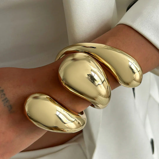 Luna Sculpted Gold Cuff Bracelet