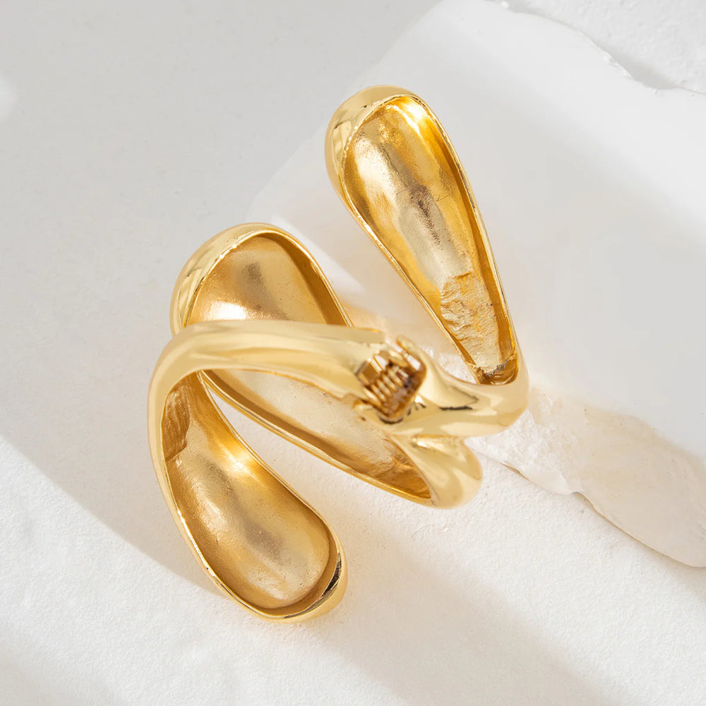 Luna Sculpted Gold Cuff Bracelet