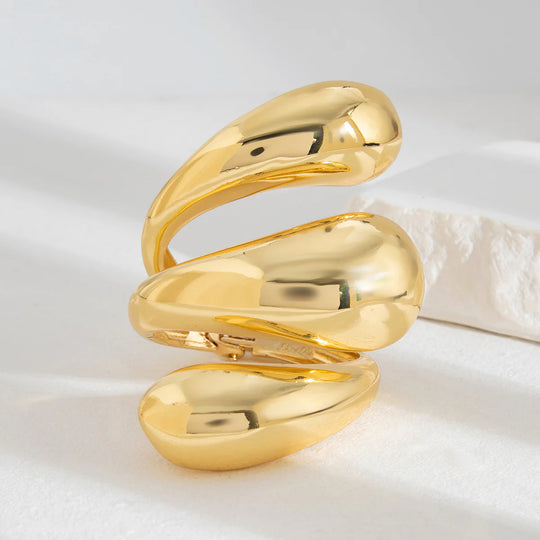 Luna Sculpted Gold Cuff Bracelet