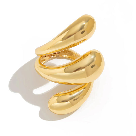 Luna Sculpted Gold Cuff Bracelet