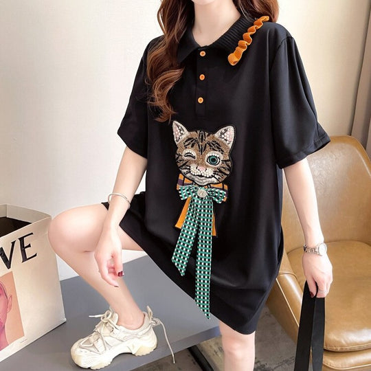 Anna Summer Polo Dress with 3D Print