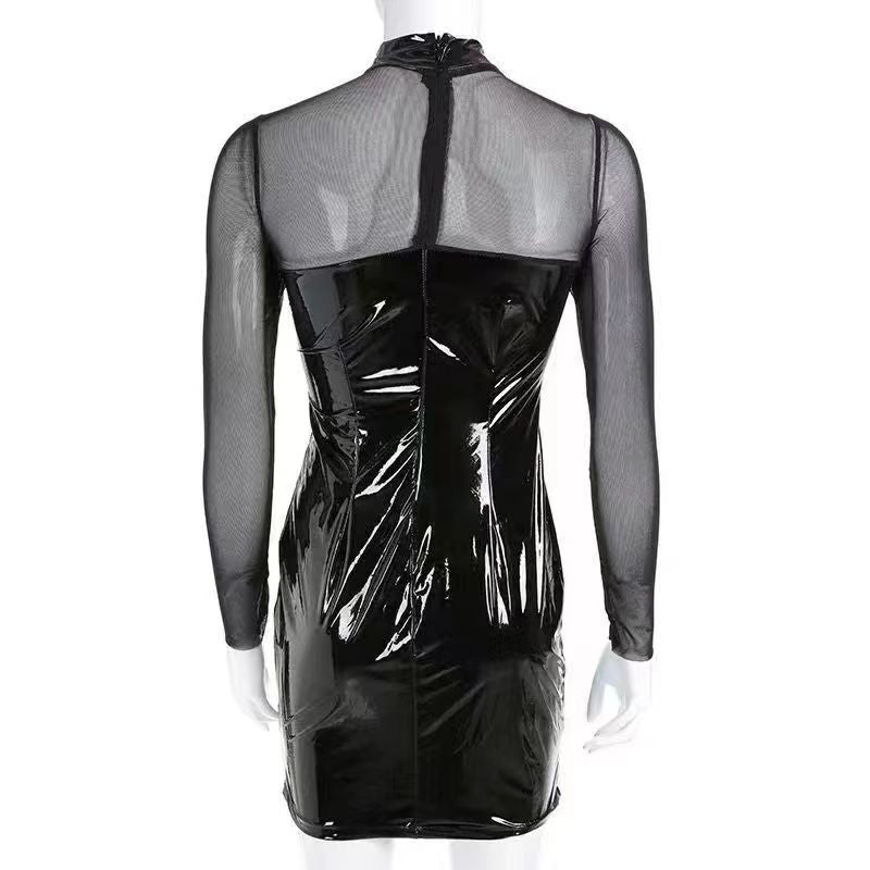 Felicia Leather Sheath Bodycon Dress